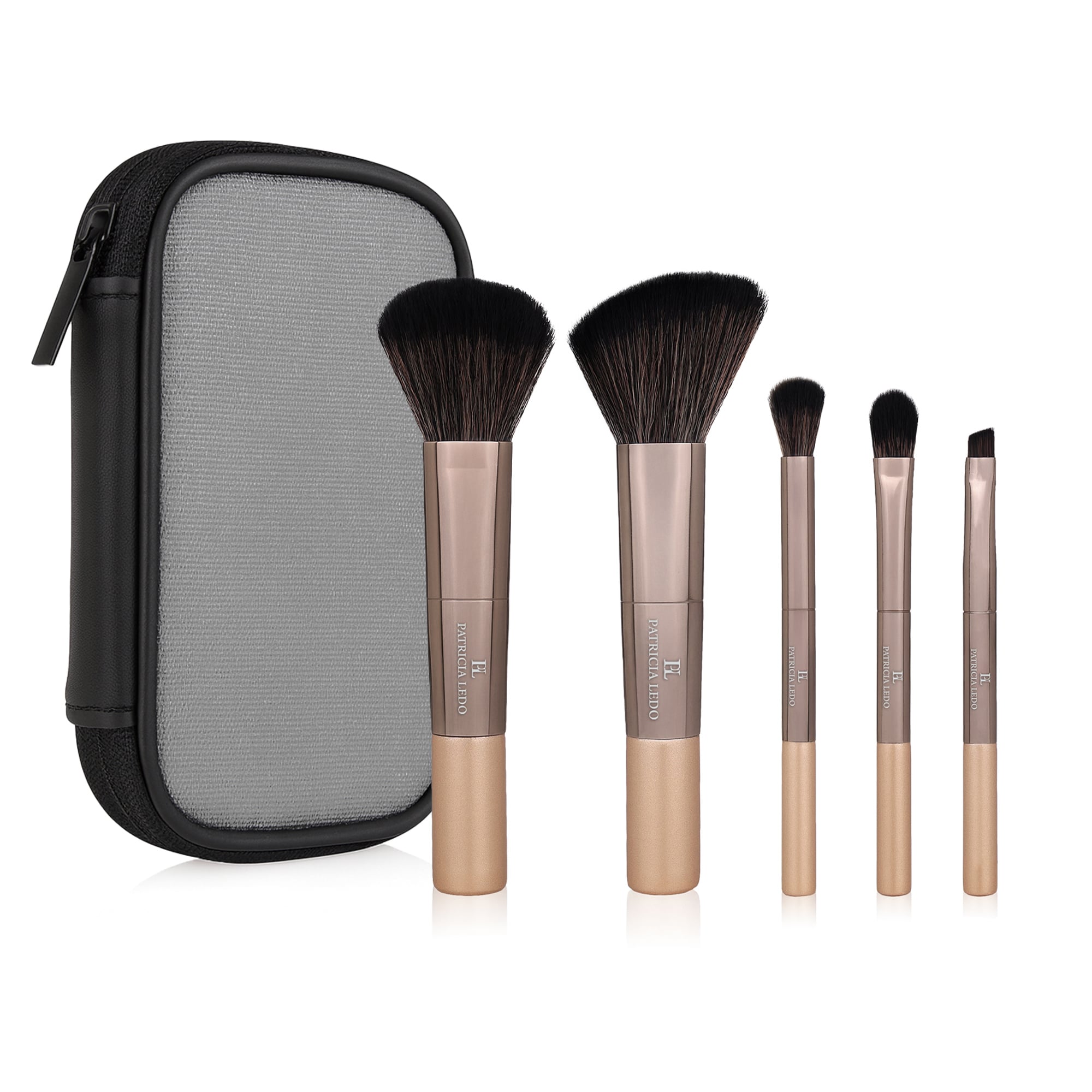 Набір пензлів для макіяжу Patricia Ledo Expert Brush Set, 5 пензлів + косметичка